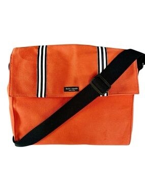 Kate Spade Orange Canvas Messenger/Laptop Bag Unisex